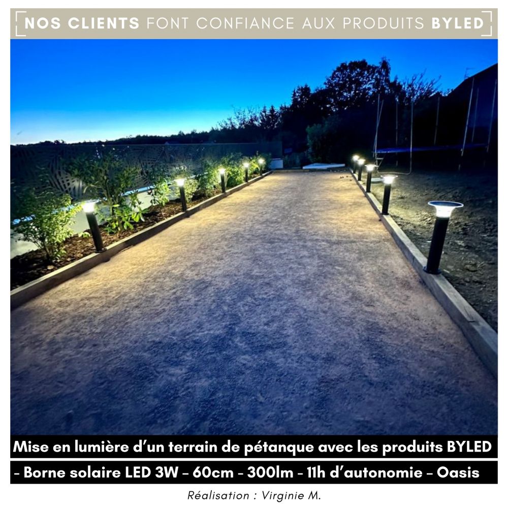 Borne solaire LED - 3W - 60 cm - 11h d’autonomie - OASIS - Vue supplémentaire