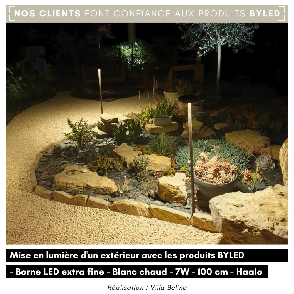 Borne LED extra fine d'extérieur à tête bombée - 7W - 80 cm - Chocolat - HAALÖ - Vue supplémentaire