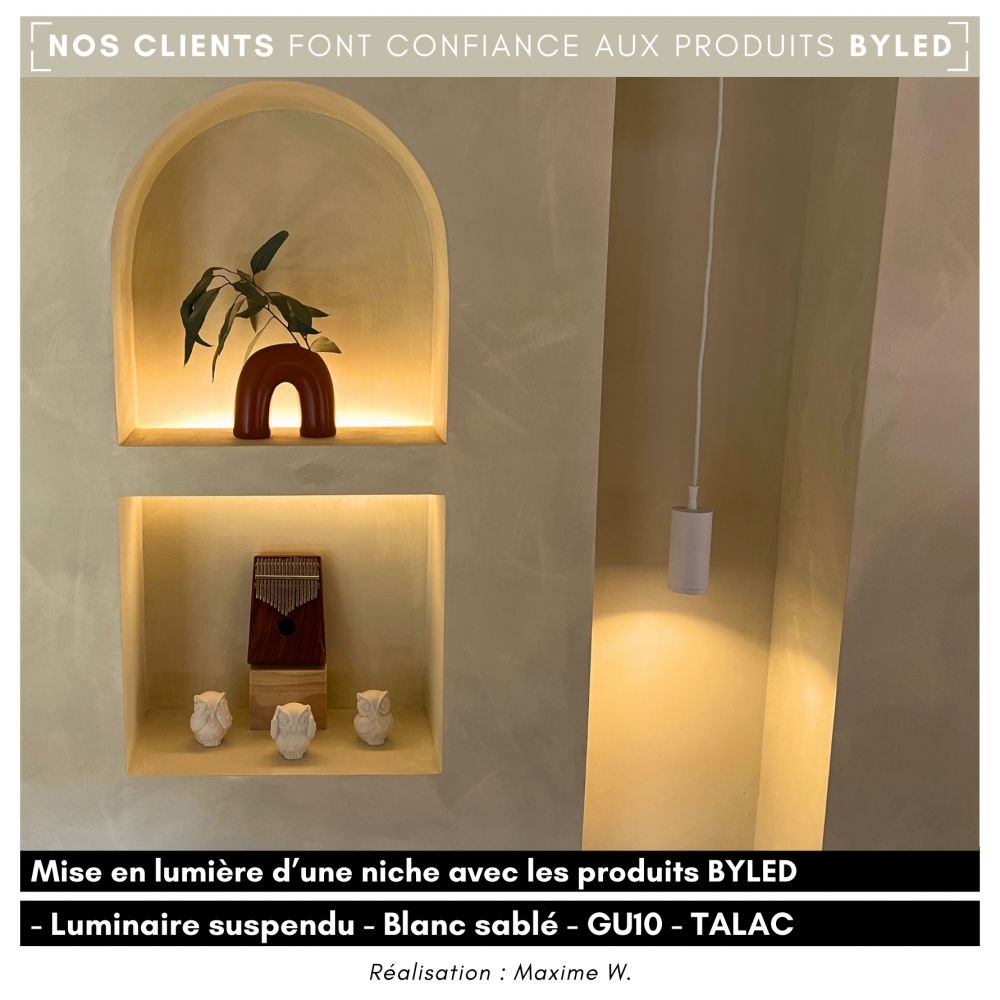 Luminaire suspendu - Blanc sablé - GU10 - TALAC 115 - Vue supplémentaire