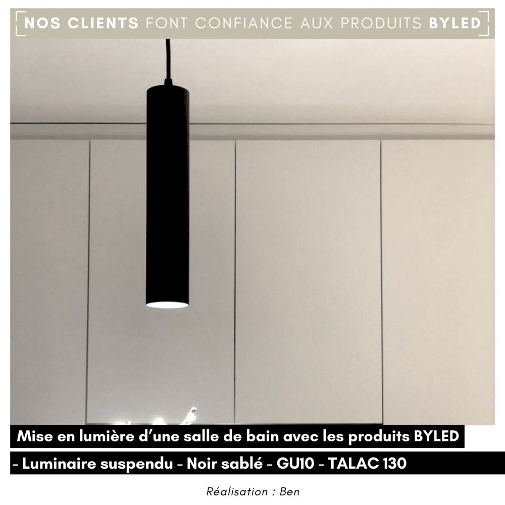 Luminaire suspendu - Noir sablé - GU10 - TALAC 130 - Vue supplémentaire