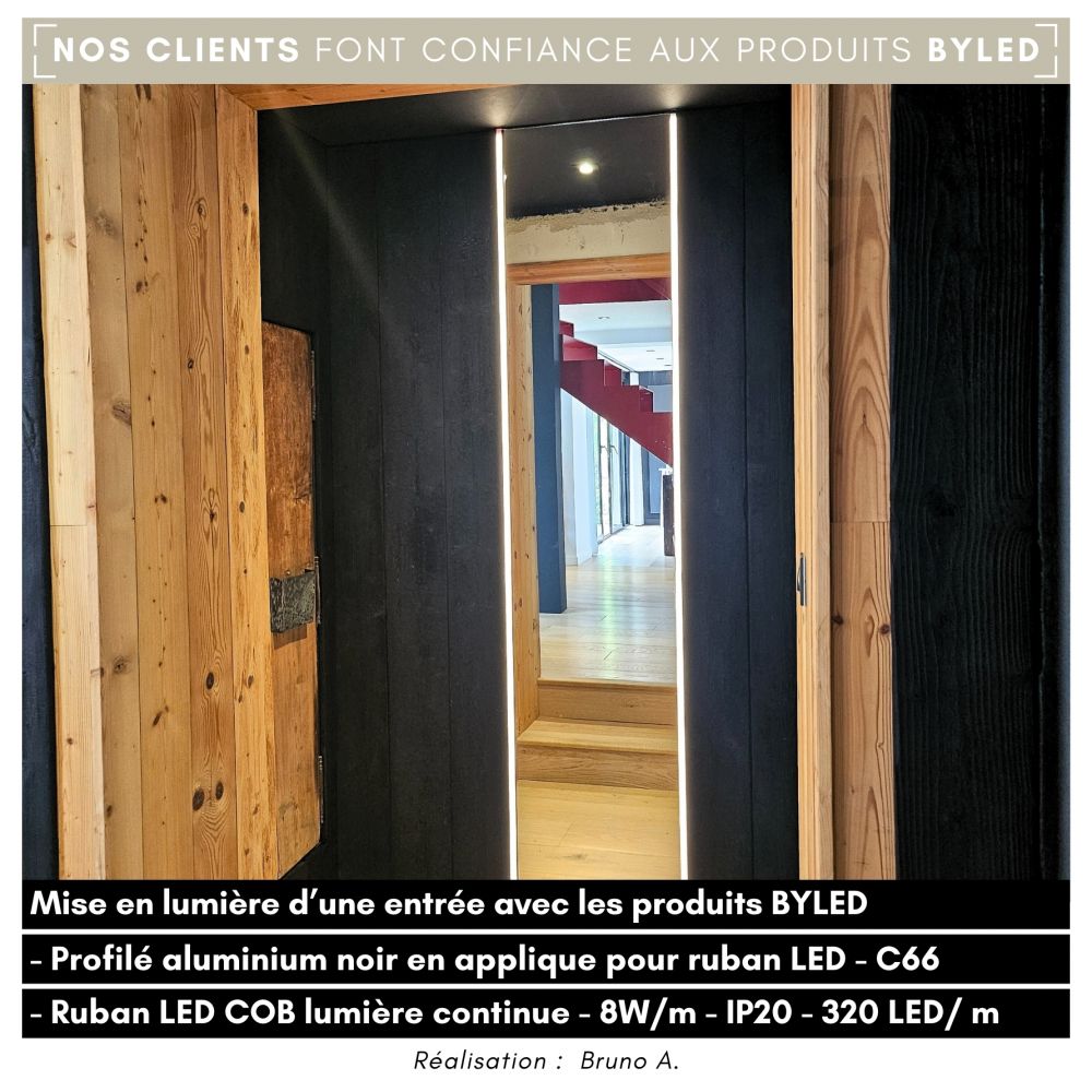 Ruban LED COB Haute luminosité (125lm/W) - 8W/m - IP20 - Blanc - 320LED/m - 5m - 24V - Vue supplémentaire