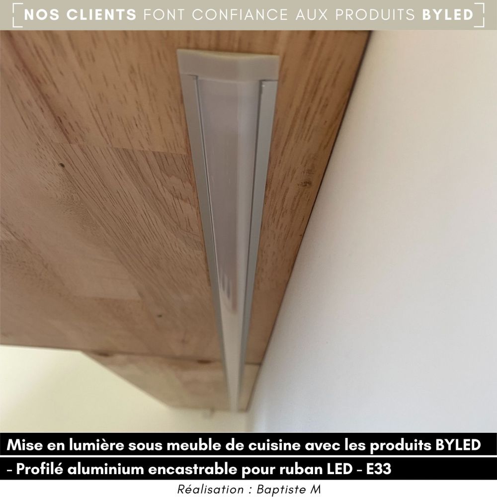 Profilé aluminium encastrable pour ruban LED - E33 - CRAFT - Vue supplémentaire