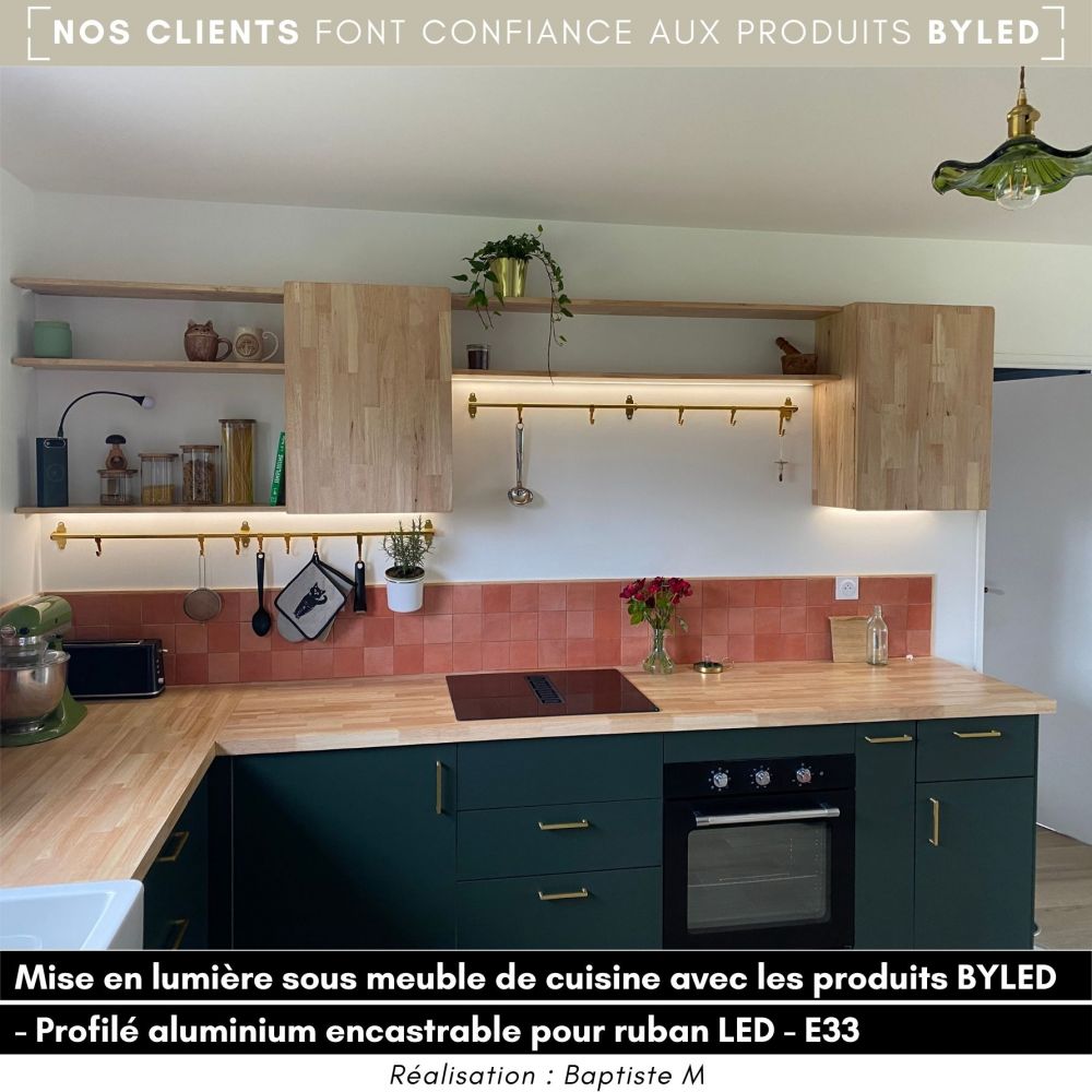 Profilé aluminium encastrable pour ruban LED - E33 - CRAFT - Vue supplémentaire