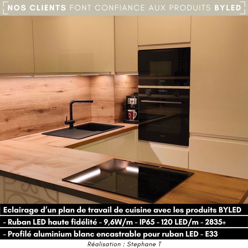Profilé aluminium blanc encastrable pour ruban LED - E33 - CRAFT - Vue supplémentaire