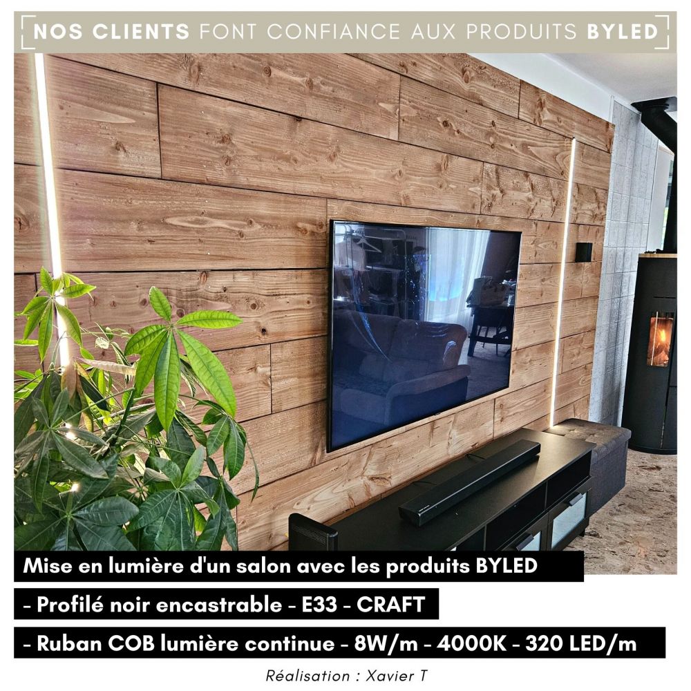 Profilé aluminium noir encastrable pour ruban LED - E33 - CRAFT - Vue supplémentaire