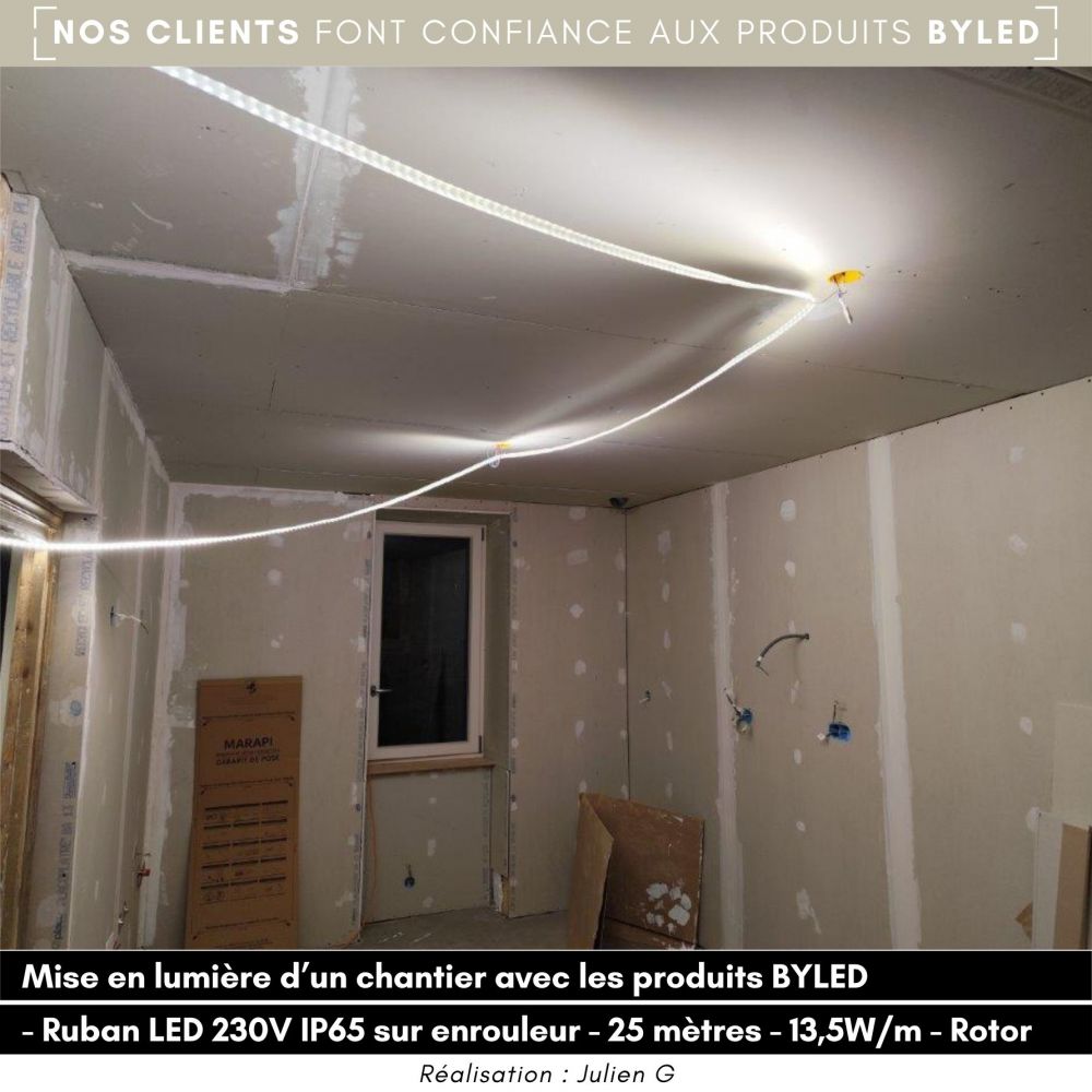 Ruban LED 230V IP65 sur enrouleur - 25 mètres - 13,5W/m - Rotor - Vue supplémentaire