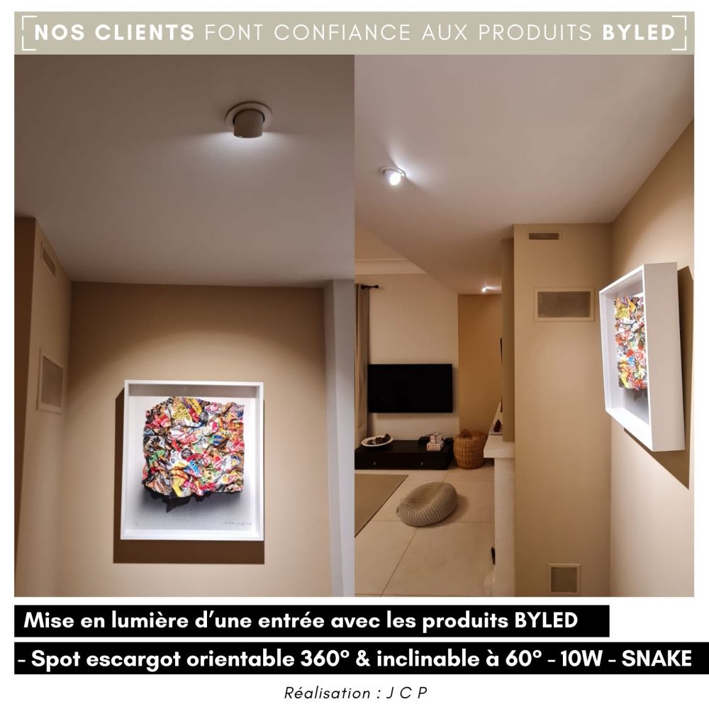 Spot LED escargot orientable à 360° et inclinable à 60° - 20W - SNAKE - Vue supplémentaire