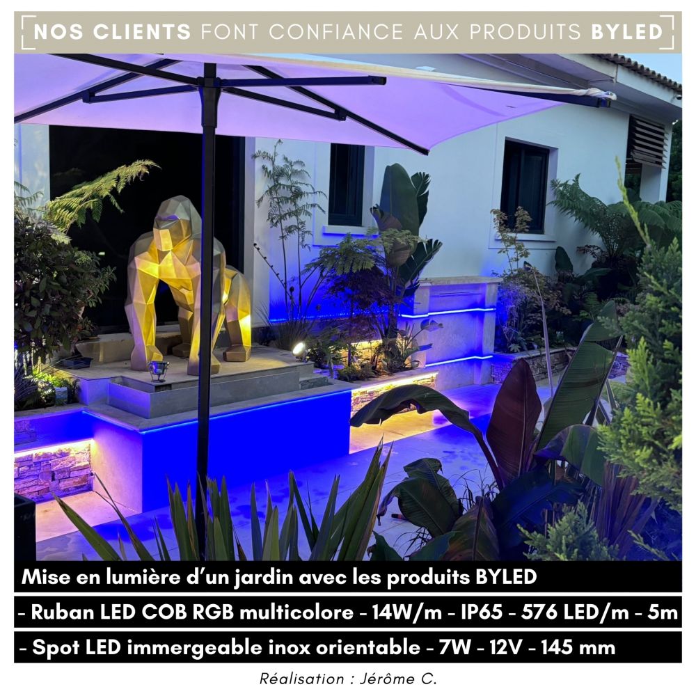 Spot LED immergeable orientable 145mm - 7W - 12V - Inox - HYDRO - Vue supplémentaire