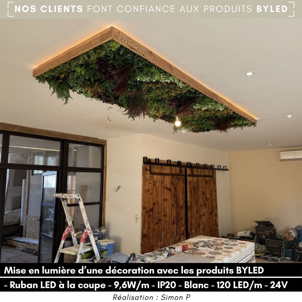 Ruban LED à la coupe - 9,6W/m - IP20 - Blanc - 120 LED/m - 24V - Vue supplémentaire