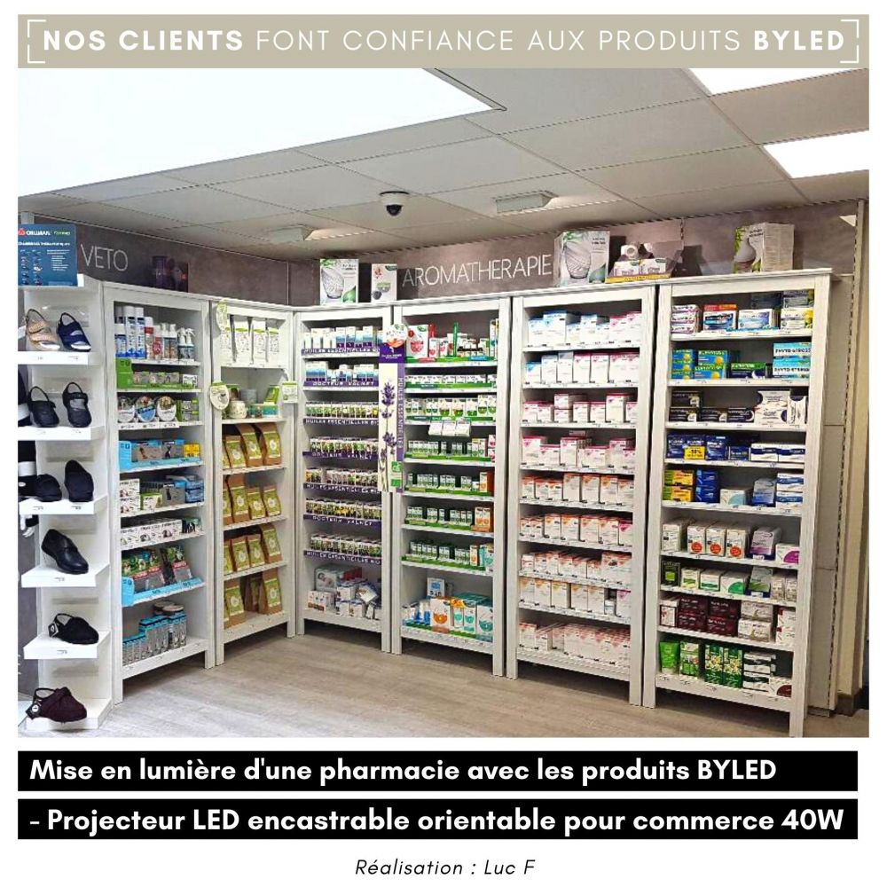 Projecteur LED encastrable orientable pour commerce - 40W - Flood 40 - V2 - Vue supplémentaire