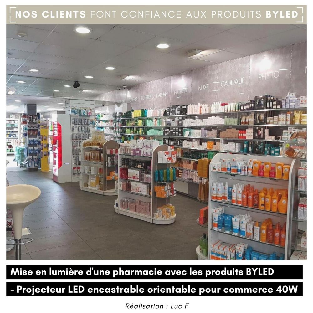 Projecteur LED encastrable orientable pour commerce - 40W - Flood 40 - V2 - Vue supplémentaire