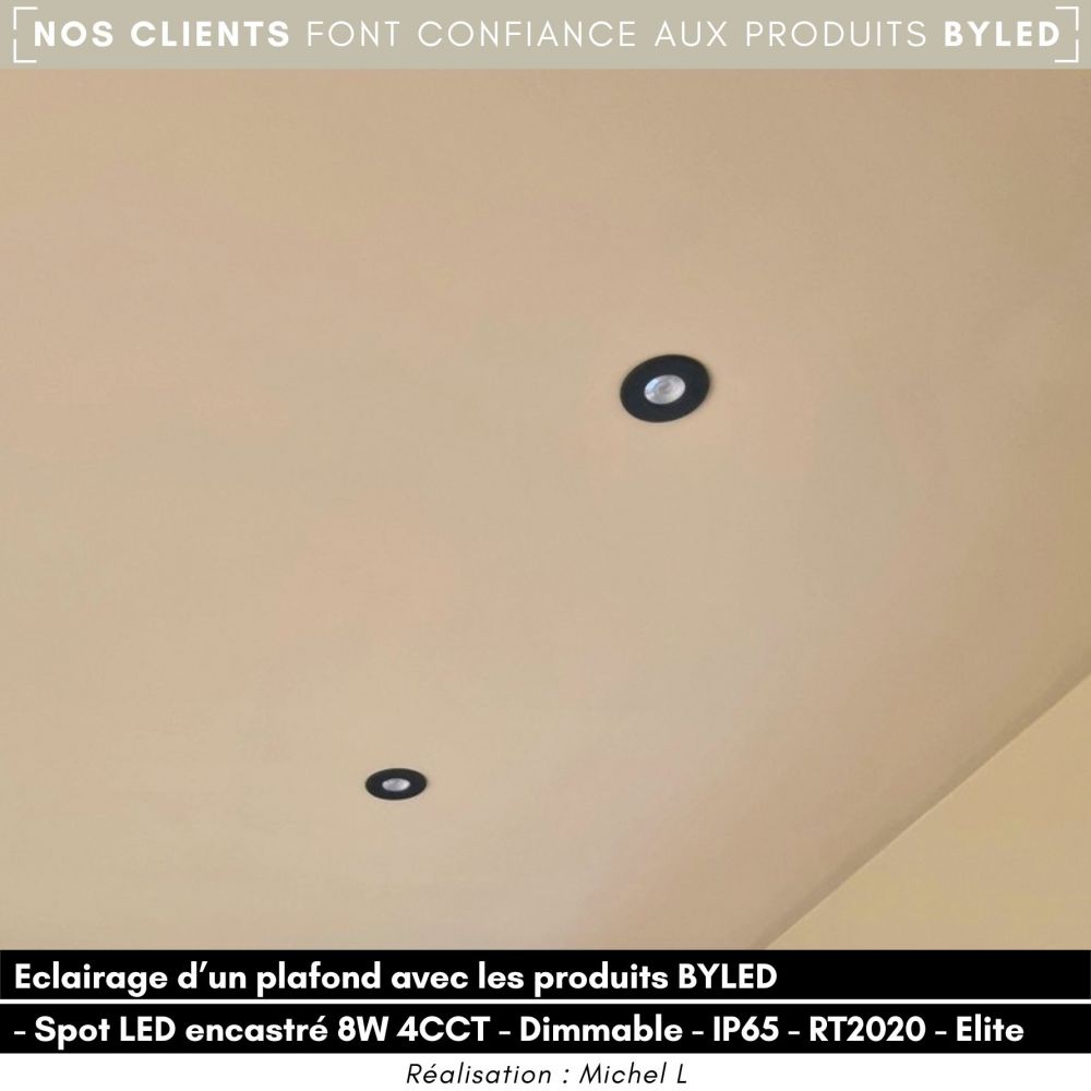 Lot de 10 spots LED encastrés 8W 4CCT à bornier intégré - Dimmable - IP65 - RT2020 - Elite - Vue supplémentaire