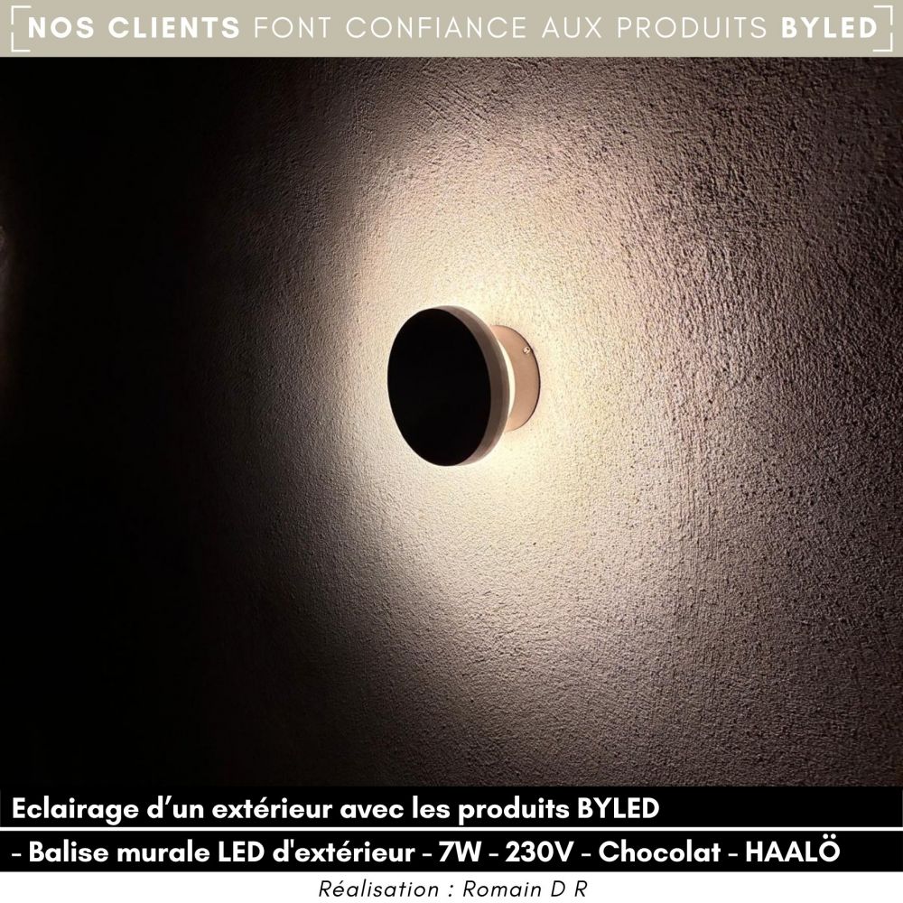 Balise murale LED d'extérieur à tête bombée - 7W - 230V - Chocolat - HAALÖ - Vue supplémentaire