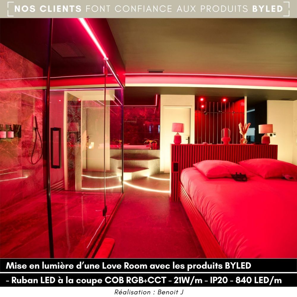 Ruban LED à la coupe COB RGB+CCT - 21W/m - IP20 - 840 LED/m - 24V - Vue supplémentaire