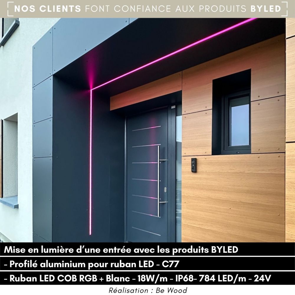 Ruban LED COB RGB + Blanc - 18W/m - IP68- 784 LED/m - 5m - 24V - Vue supplémentaire