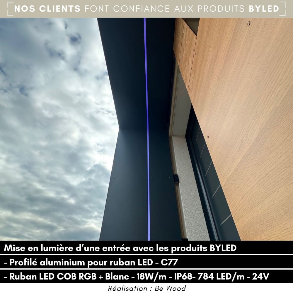 Ruban LED COB RGB + Blanc - 18W/m - IP68- 784 LED/m - 5m - 24V - Vue supplémentaire