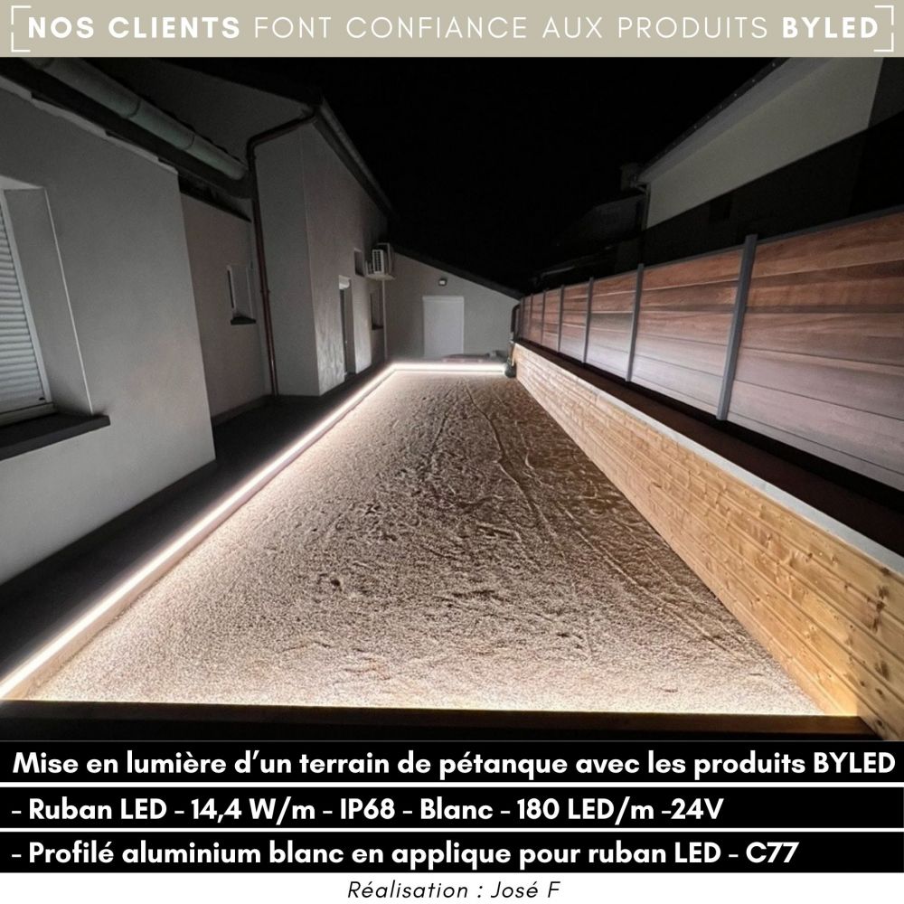 Ruban LED à la coupe - 14,4 W/m - IP68 - Blanc - 180 LED/m -24V - Vue supplémentaire