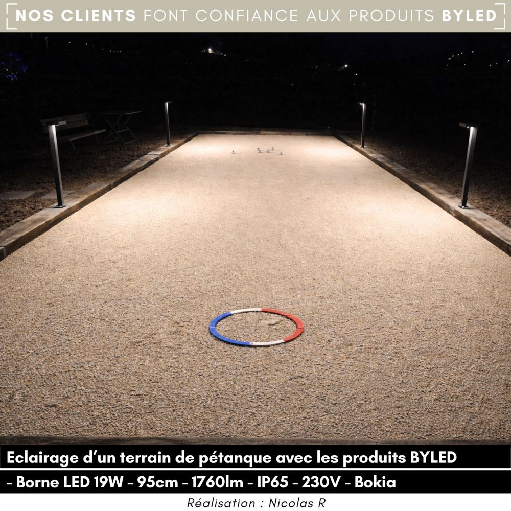 Borne LED d'extérieur 18W à éclairage latéral - 65 cm - Corten - BOKIA - Vue supplémentaire