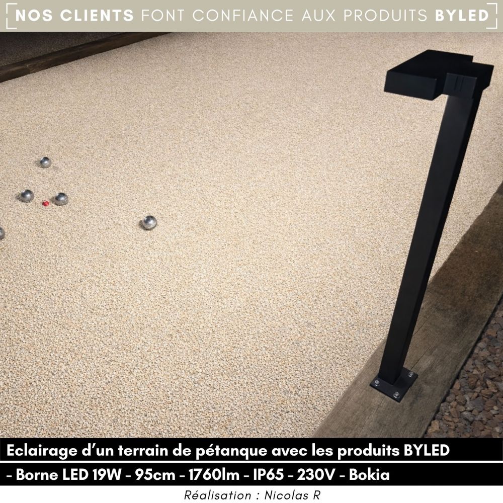 Borne LED d'extérieur 18W à éclairage latéral - 65 cm - Corten - BOKIA - Vue supplémentaire
