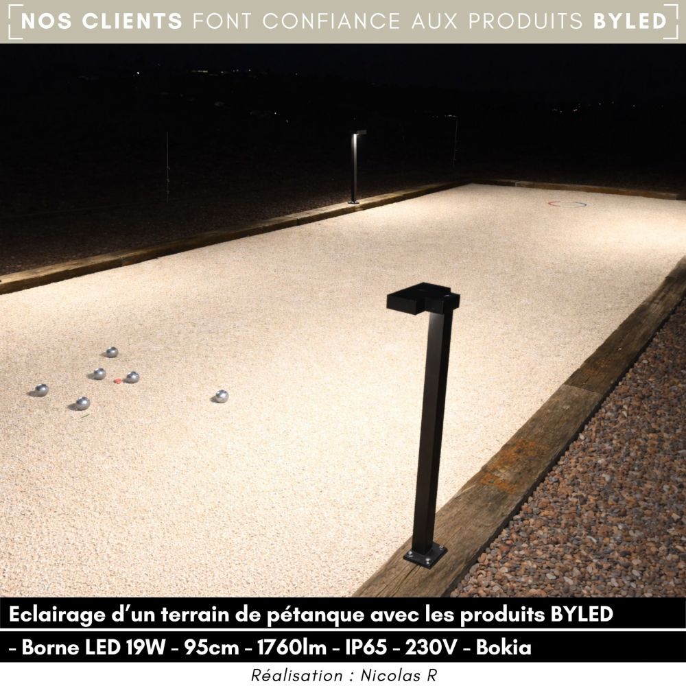 Borne LED d'extérieur 18W à éclairage latéral - 65 cm - Corten - BOKIA - Vue supplémentaire