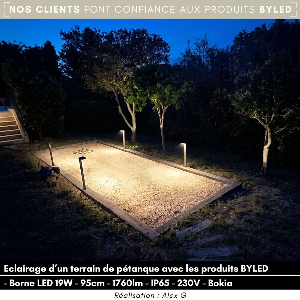 Borne LED d'extérieur 18W à éclairage latéral - 65 cm - Corten - BOKIA - Vue supplémentaire
