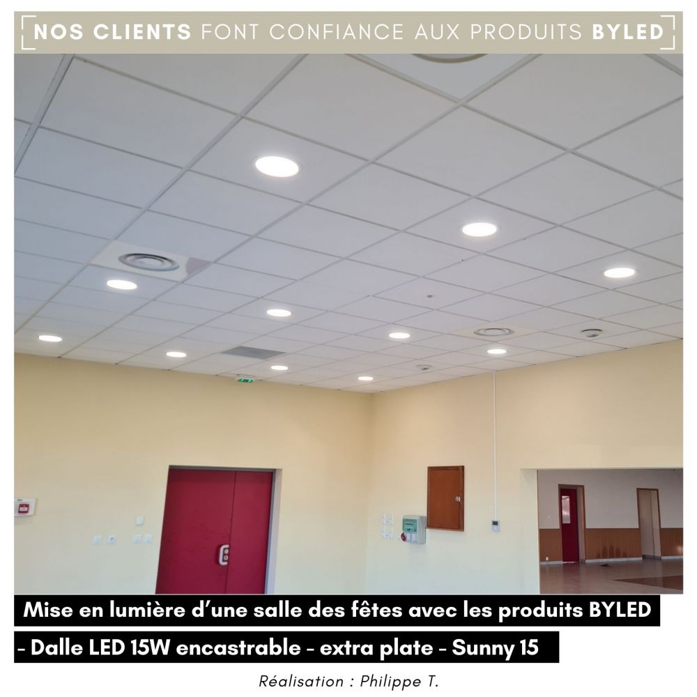 Dalle LED ronde 15 W encastrable - extra plate - SUNNY-15 - Vue supplémentaire