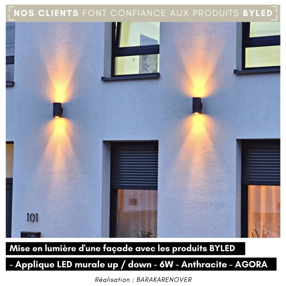 Applique LED murale extérieure Up & Down - 6W - 230V - Anthracite - AGORA - Vue supplémentaire