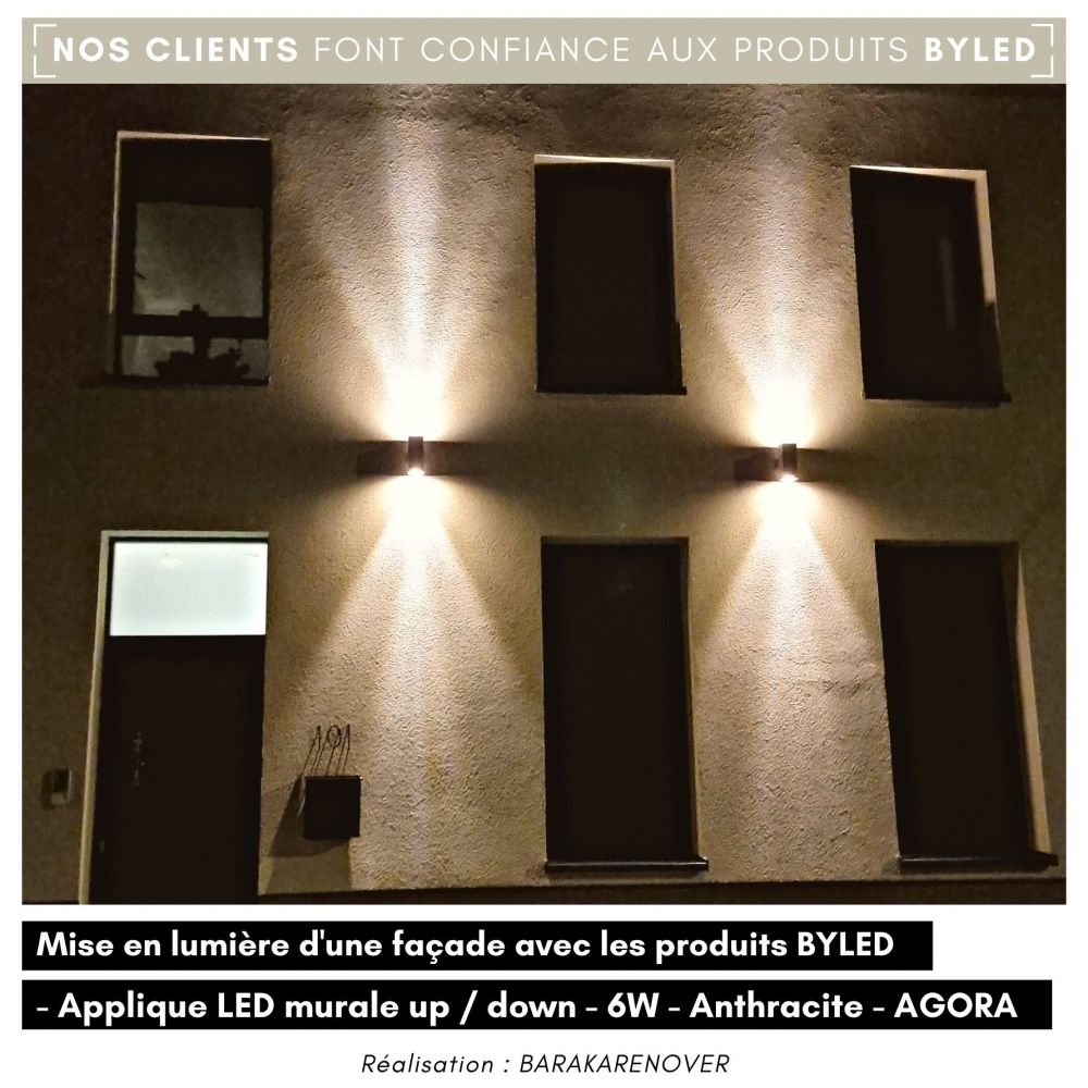 Applique LED murale extérieure Up & Down - 6W - 230V - Anthracite - AGORA - Vue supplémentaire
