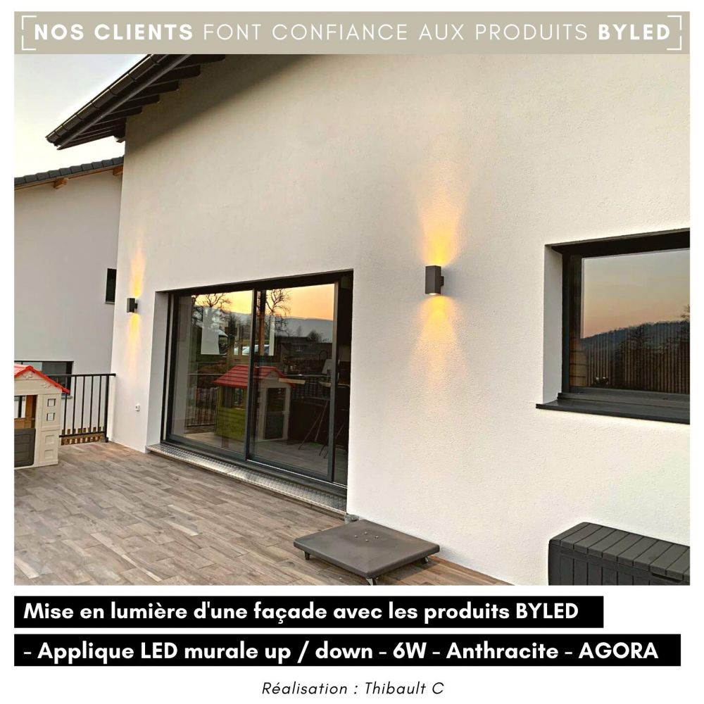 Applique LED murale extérieure Up & Down - 6W - 230V - Anthracite - AGORA - Vue supplémentaire