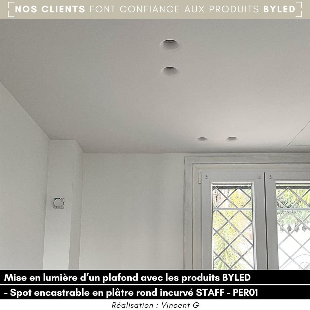 Spot encastrable en plâtre rond incurvé STAFF - PER01 - Vue supplémentaire
