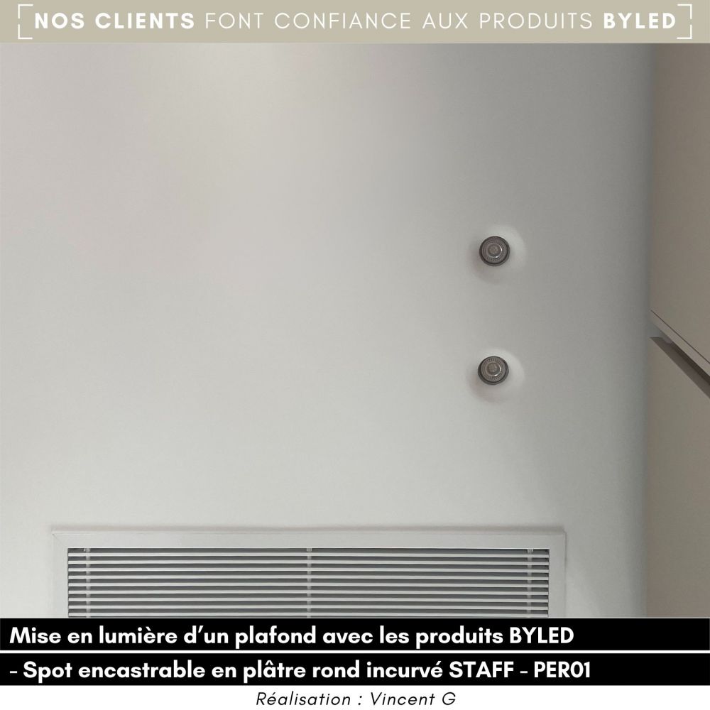 Spot encastrable en plâtre rond incurvé STAFF - PER01 - Vue supplémentaire