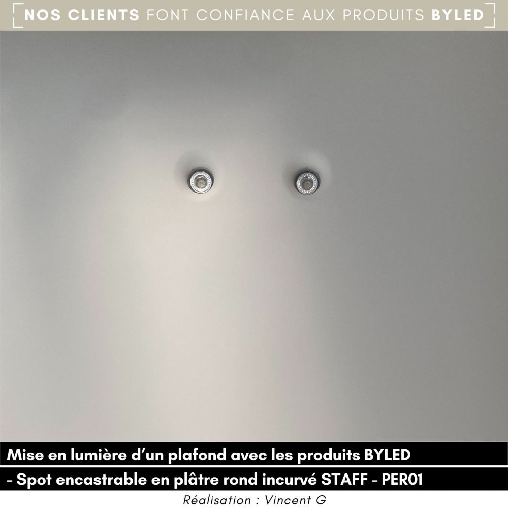 Spot encastrable en plâtre rond incurvé STAFF - PER01 - Vue supplémentaire