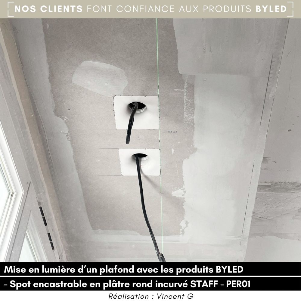 Spot encastrable en plâtre rond incurvé STAFF - PER01 - Vue supplémentaire