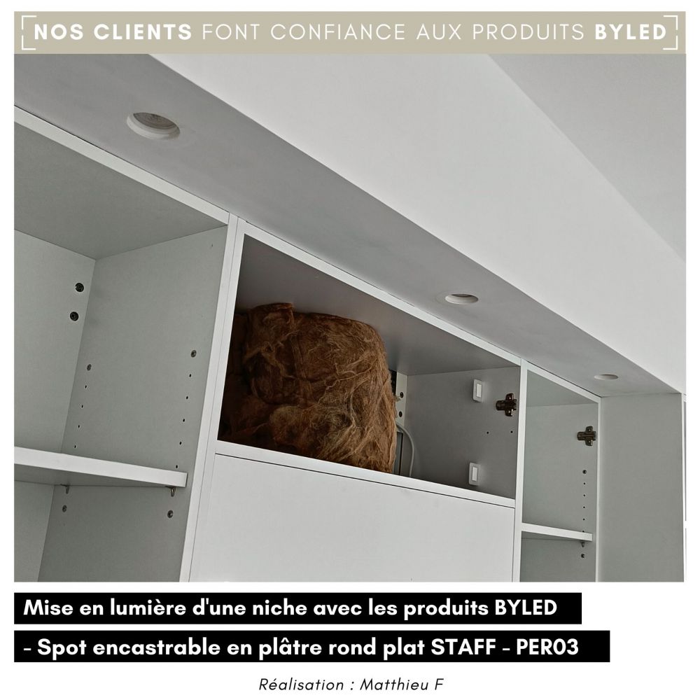 Spot encastrable en plâtre rond plat STAFF - PER03 - Vue supplémentaire