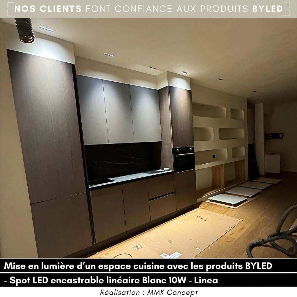 Spot LED encastrable linéaire Blanc 10W - Linea - Vue supplémentaire