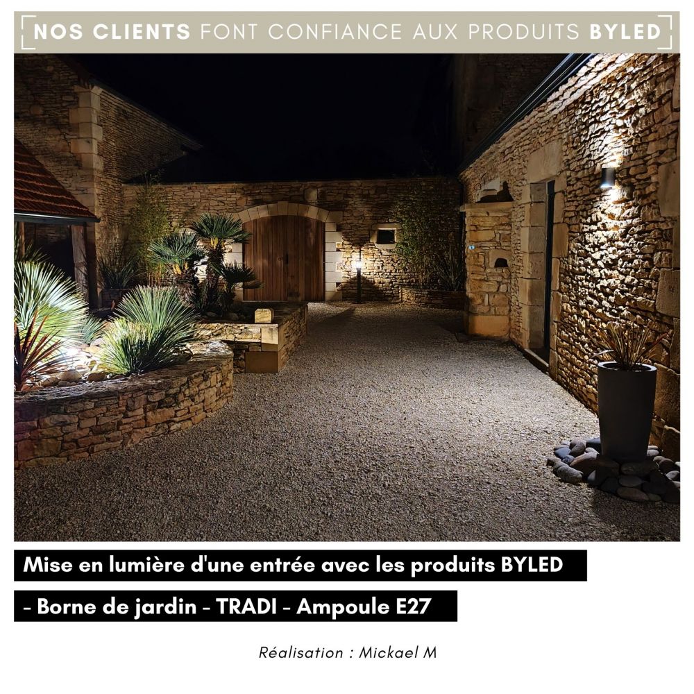 Borne de jardin avec ampoule E27 - 6W - 230V - TRADI - Vue supplémentaire