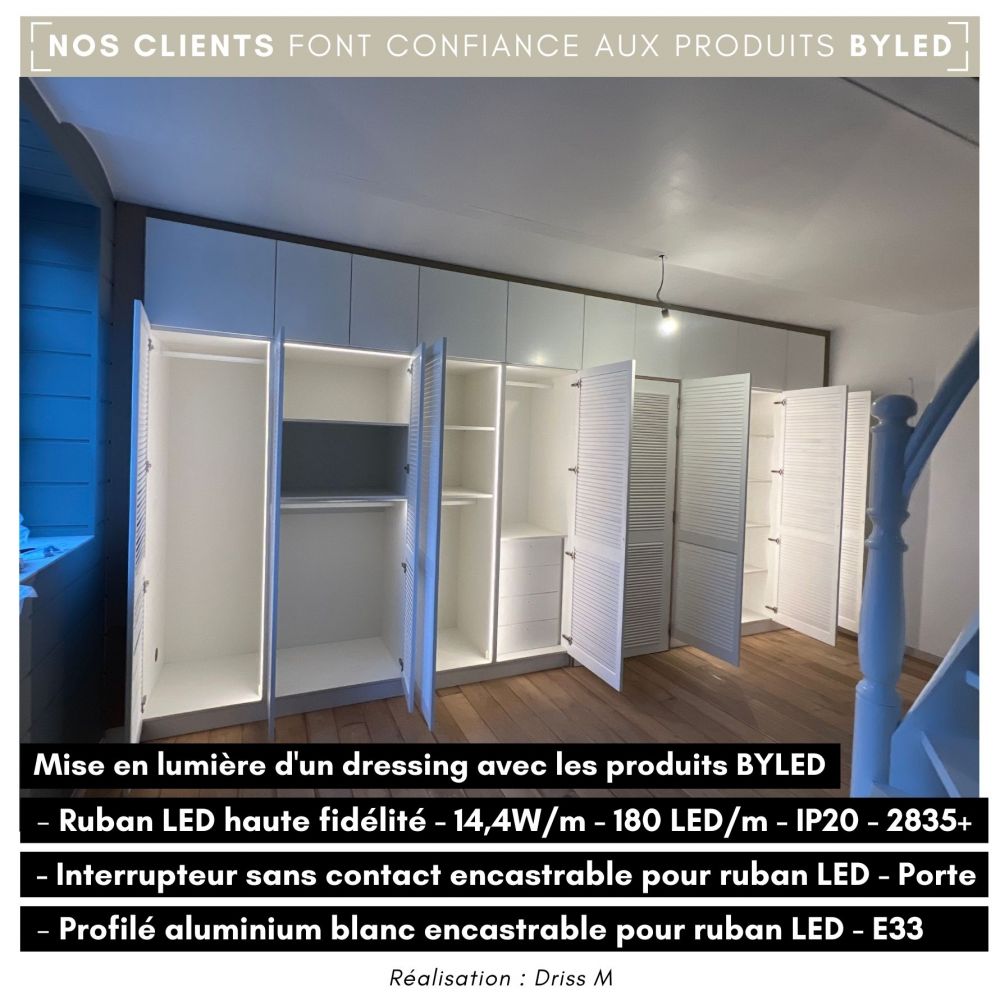 Détecteur ouverture porte et tiroir encastrable pour ruban LED - Vue supplémentaire