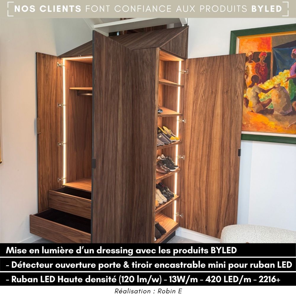 Ruban LED Haute densité (120 lm/w) - 13W/m - IP20 - Blanc - 420 LED/m - 2216+ - 5m - 24V - Vue supplémentaire