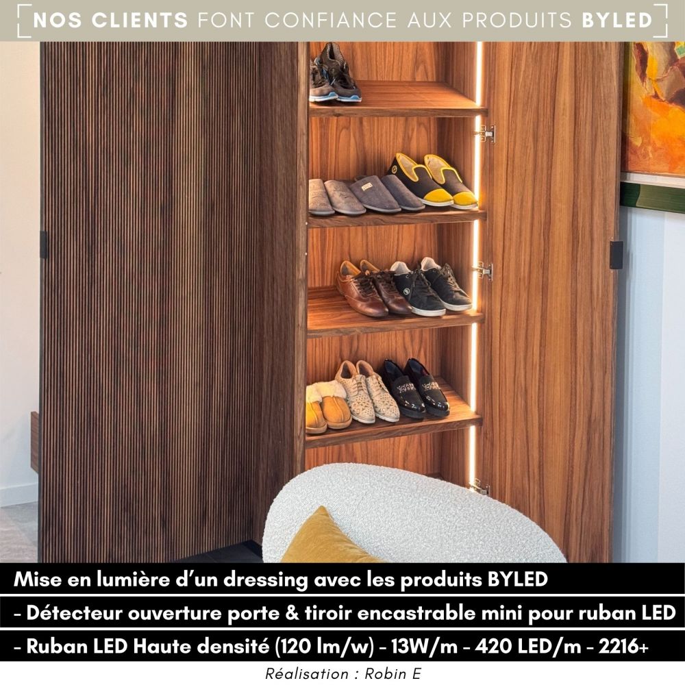 Ruban LED Haute densité (120 lm/w) - 13W/m - IP20 - Blanc - 420 LED/m - 2216+ - 5m - 24V - Vue supplémentaire