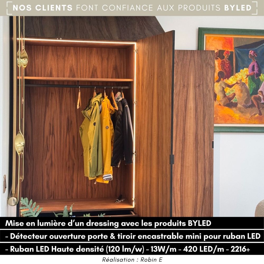 Ruban LED Haute densité (120 lm/w) - 13W/m - IP20 - Blanc - 420 LED/m - 2216+ - 5m - 24V - Vue supplémentaire