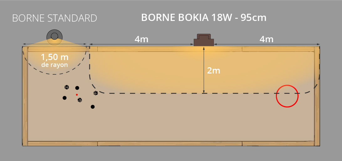 Borne LED >Bokia - Terrain de pétanque