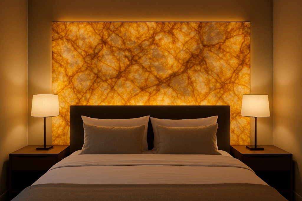 Éclairage de feuille de pierre avec un ruban LED